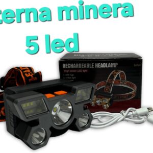 Linterna minera 5 led